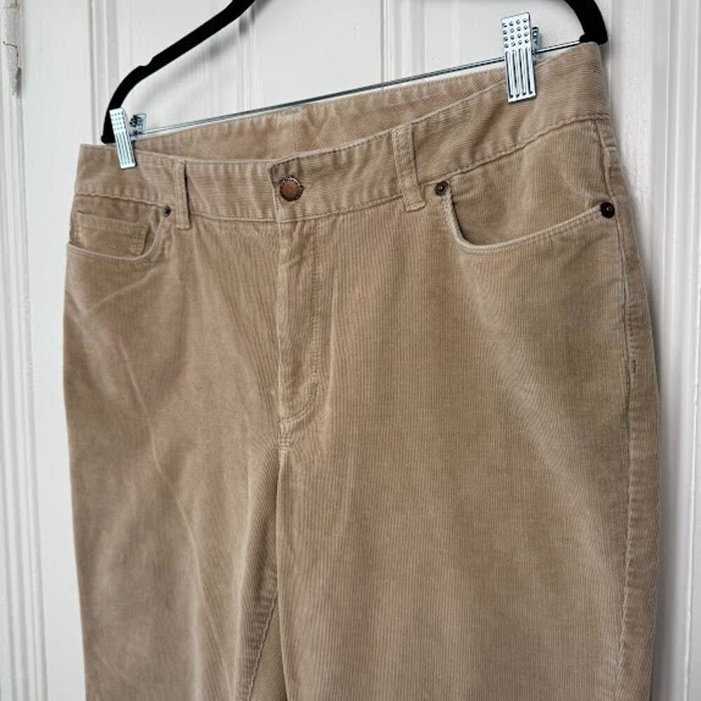 LL Bean‎ 1912 Pants Womens 14 Tan Corduroy Favorite Fit Straight Leg - Picture 2 of 9